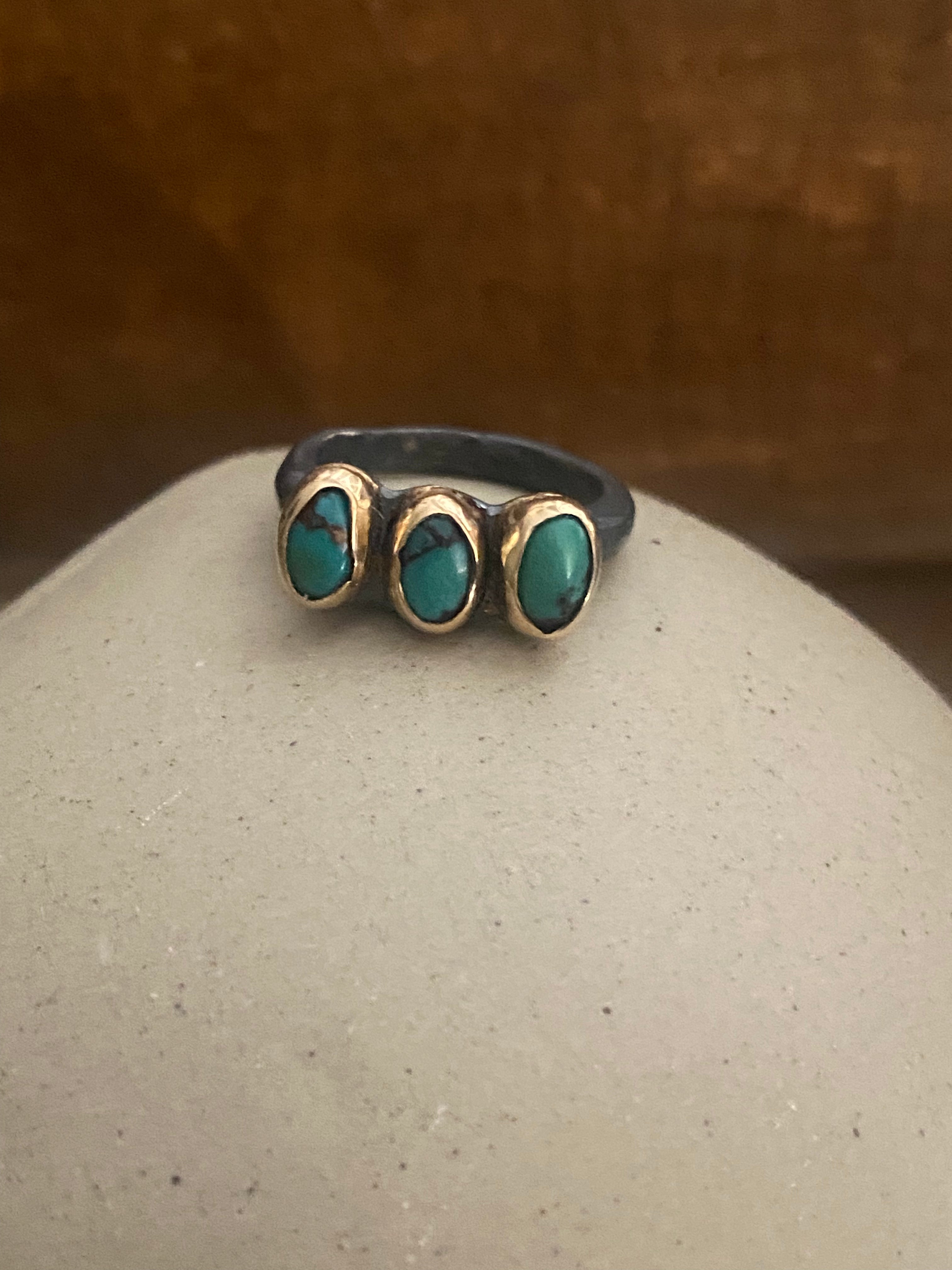 Triple Turquoise Ring