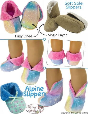 Doll Tag Clothing Shoes Alpine Slippers 18" Doll Clothes Pattern larougetdelisle
