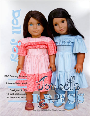 Doll Joy 18 Inch Modern Joy Bells Dress 18" Doll Clothes Pattern larougetdelisle