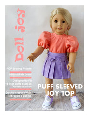 80s Puffed Sleeve Joy Top 18 Inch Doll Clothes Pattern Pixie Faire