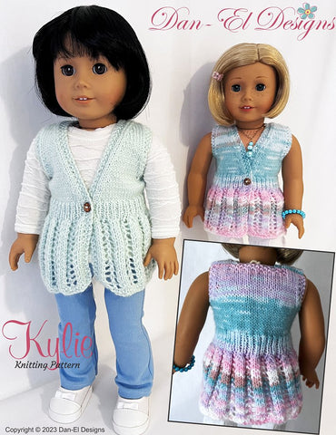 Dan-El Designs Knitting Kylie 18" Doll Knitting Pattern larougetdelisle