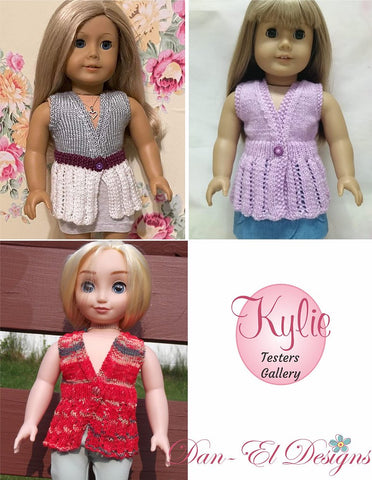 Dan-El Designs Knitting Kylie 18" Doll Knitting Pattern larougetdelisle