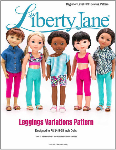 Liberty Jane Ruby Red Fashion Friends Leggings Variations 14.5-15 Inch Doll Clothes Pattern larougetdelisle