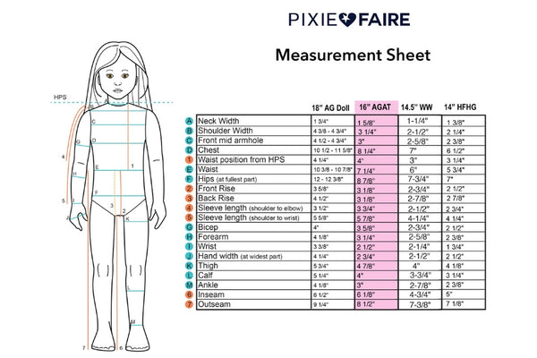 A Girl For All Time Size Measurements vs American Girl