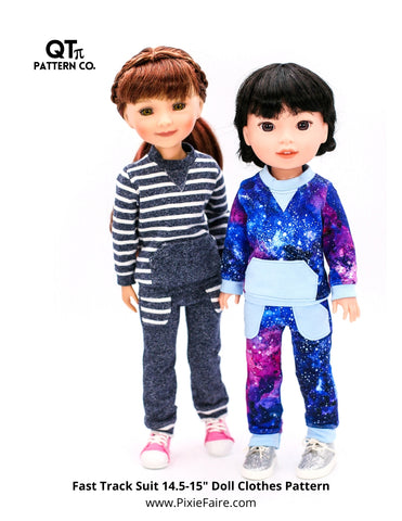 QTπ Pattern Co Ruby Red Fashion Friends Fast Track Suit 14.5-15" Doll Clothes Pattern larougetdelisle