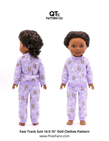 QTπ Pattern Co Ruby Red Fashion Friends Fast Track Suit 14.5-15" Doll Clothes Pattern larougetdelisle