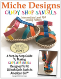 Candy Shop Sandals Pattern for 18-inch dolls
