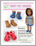 Martina Crocheted Braided Sandals for 18-inch dolls