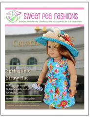 Springtime Straw hat Crochet Pattern for 18-inch Dolls