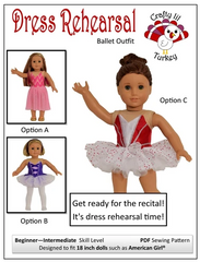 Dress Rehearsal Ballet Costume PDF Pattern For 18-inch dolls