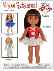 Dress Rehearsal PDF Doll Clothes Sewing Pattern For 14.5-inch dolls