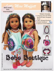 Boho Boutique Tote Bag Sewing Pattern For 18-inch dolls