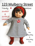 Sweet and simple Dress Sewing Pattern For 15-inch Baby Dolls