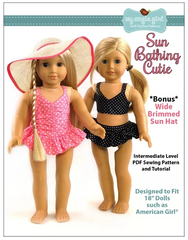 Sun Bathing Cutie  Swimsuit PDF Sewing Patter For 18-inch Dolls