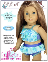  Ruffle Swimsuit PDF Sewing Pattern For 18-inch Dolls