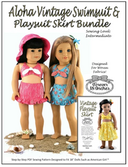 Aloha Vintage Swimsuit PDF Sewing Pattern For 18-inch Dolls