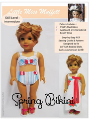 Spring Bikini PDF Sewing Pattern For 18-inch Dolls