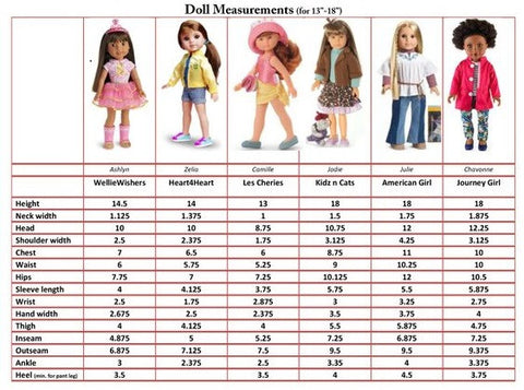 18 Inch Doll Measurements | Pixie Faire