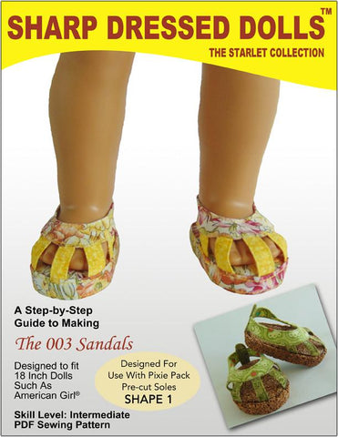 Sharp Dressed Dolls Shoes The 003 Sandals 18" Doll Shoes larougetdelisle