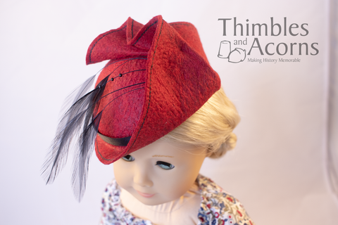 Thimbles and Acorns 18 Inch Historical 1940s Pleated Felt Hat Doll Clothes Pattern For 18" Dolls larougetdelisle