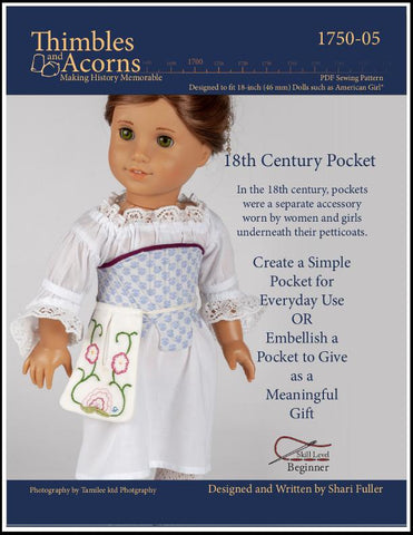 larougetdelisle 18 Inch Historical 18th Century Pocket 18" Doll Clothes Pattern larougetdelisle