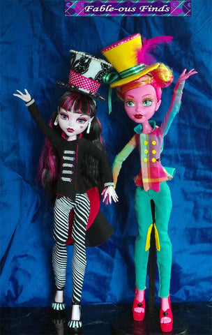 Fable-ous Finds Monster High Mad Bazaar Jacket, Pants, and Top Hat Pattern for 17" Monster High Dolls larougetdelisle