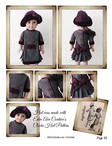 Eden Ava 18 Inch Historical 1912 Apron Dress 18" Doll Clothes Pattern larougetdelisle