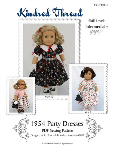 Kindred Thread 18 Inch Historical 1954 Party Dresses 18" Doll Clothes larougetdelisle