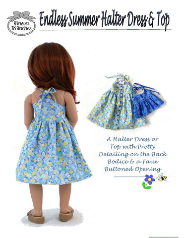 Forever 18 Inches Kidz n Cats Endless Summer Halter Dress & Top Pattern for Kidz N Cats and 19" Gotz Dolls larougetdelisle