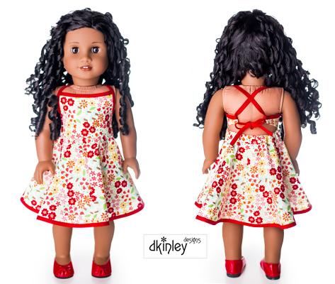 Dkinley Designs 18 Inch Modern Sweet All Around Sundress 18" Doll Clothes Pattern larougetdelisle