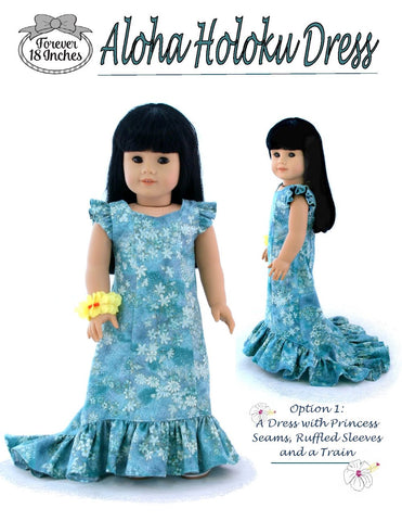 Forever 18 Inches 18 Inch Historical Aloha Holoku Dress 18" Doll Clothes Pattern larougetdelisle