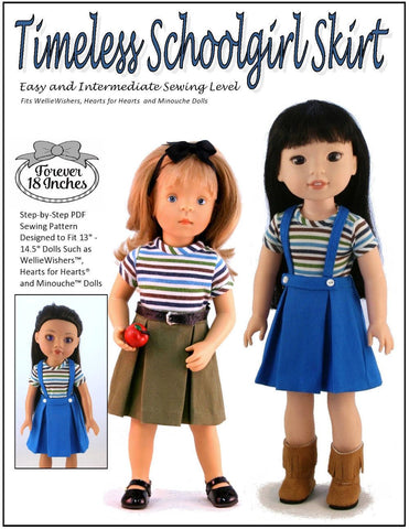 Forever 18 Inches WellieWishers Timeless Schoolgirl Skirt 13-14.5" Doll Clothes Pattern larougetdelisle