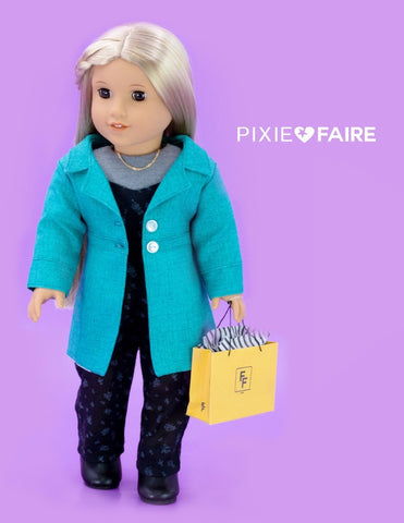 Liberty Jane 18 Inch Modern Le Marais Coat 18" Doll Clothes Pattern larougetdelisle