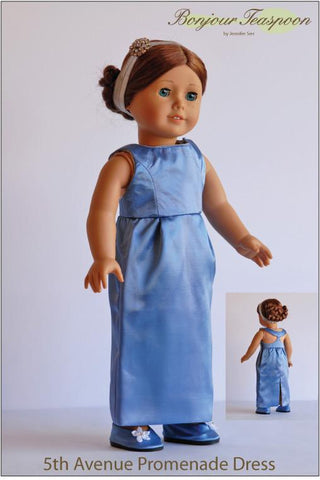 Bonjour Teaspoon 18 Inch Historical 5th Avenue Promenade Dress 18" Doll Clothes Pattern larougetdelisle