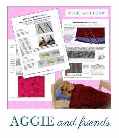 Aggie and friends Quilt Tunie Blankie and Pillow Crochet Pattern For 16-20" Dolls larougetdelisle