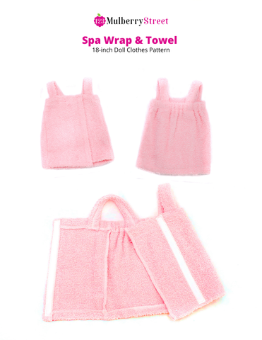 123 Mulberry Street 18 Inch Modern Spa Wrap & Towel 18" Doll Clothes Pattern larougetdelisle