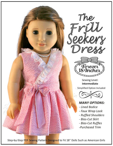 Forever 18 Inches 18 Inch Modern Frill Seekers Dress 18" Doll Clothes Pattern larougetdelisle