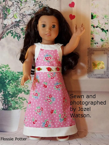Flossie Potter 18 Inch Historical Garden Gala A-Line Dress 18" Doll Clothes Pattern larougetdelisle