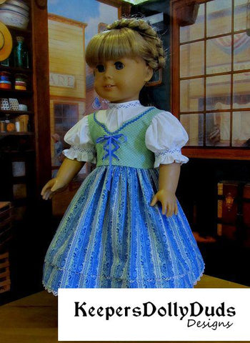 Keepers Dolly Duds Designs 18 Inch Historical Spring Dirndl 18" Doll Clothes Pattern larougetdelisle