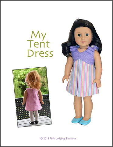 Pink Ladybug 18 Inch Modern My Tent Dress 18" Doll Clothes Pattern larougetdelisle