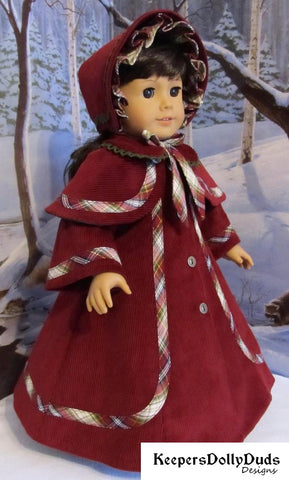 Keepers Dolly Duds Designs 18 Inch Historical Victorian Caroler's Coat and Bonnet 18" Doll Clothes Pattern larougetdelisle