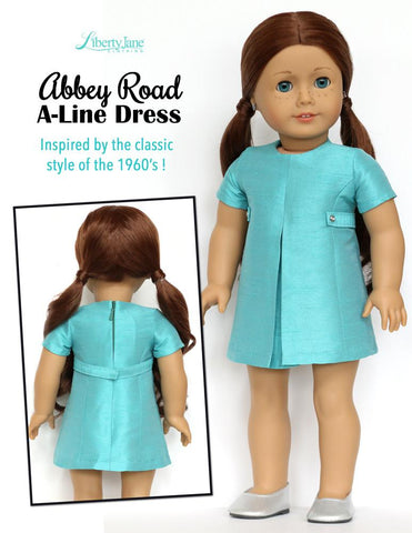 Liberty Jane 18 Inch Modern Abbey Road A-Line Dress 18” Doll Clothes Pattern larougetdelisle