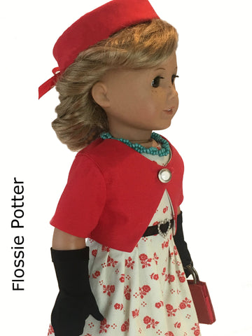 Flossie Potter 18 Inch Historical Ladies' Club Jacket 18" Doll Clothes Pattern larougetdelisle