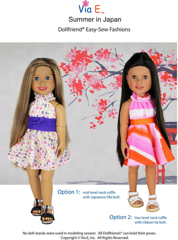 Via E 18 Inch Modern Summer In Japan Dress 18-19" Doll Clothes Pattern larougetdelisle