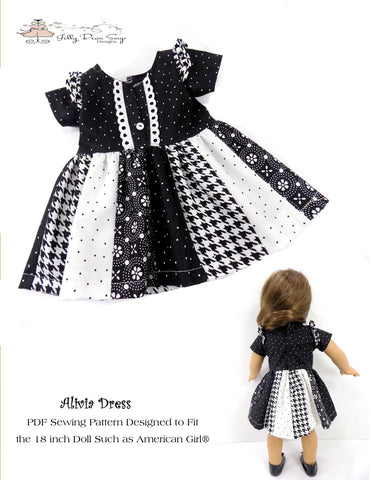 Jelly Bean Soup Designs 18 Inch Modern Alivia Dress 18" Doll Clothes Pattern larougetdelisle