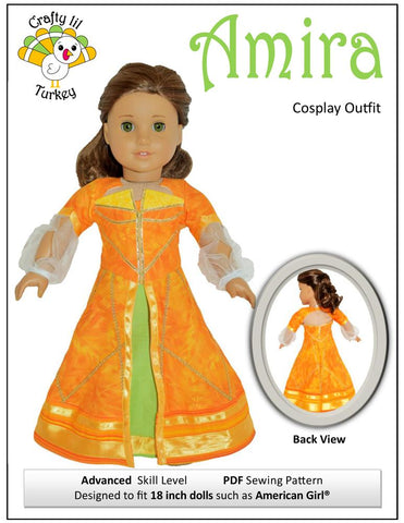 Crafty Lil Turkey 18 Inch Modern Amira Cosplay Outfit 18" Doll Clothes Pattern larougetdelisle