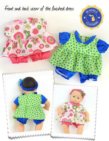 MI Gurlz Bitty Baby/Twin Ann Arbor Dress & Romper 15" Baby Doll Clothes larougetdelisle