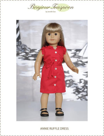 Bonjour Teaspoon 18 Inch Modern Annie Ruffle Dress 18" Doll Clothes Pattern larougetdelisle