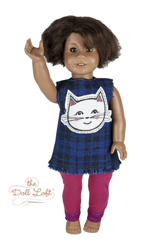 The Doll Loft 18 Inch Modern Applique Jumper and Leggings 18" Doll Clothes Pattern larougetdelisle