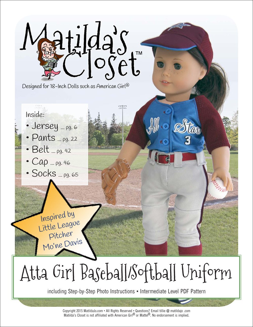 american girl doll softball